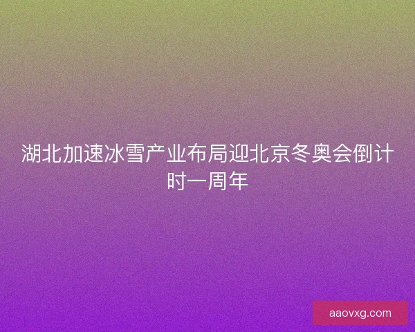 湖北加速冰雪产业布局迎北京冬奥会倒计时一周年